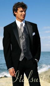SUPER 150'S WOOL MENS BLACK TUXEDO 1 BUTTON HAND MADE EXTRA FINE