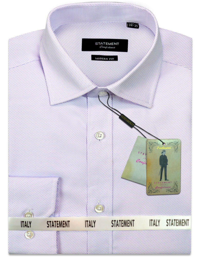 LAVENDER PIN DOT COTTON DRESS SHIRT 