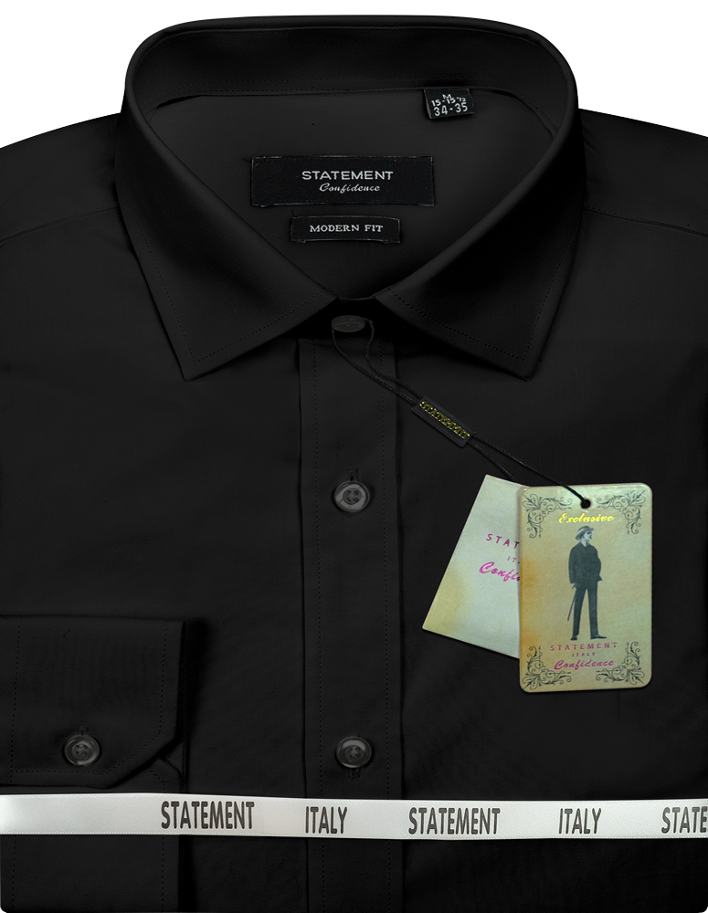 STANDARD BLACK MENS DRESS SHIRT 