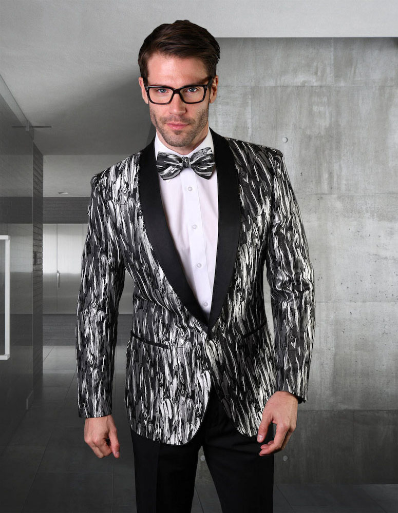  High quality fancy Italian woven jacket with with matching bow tie